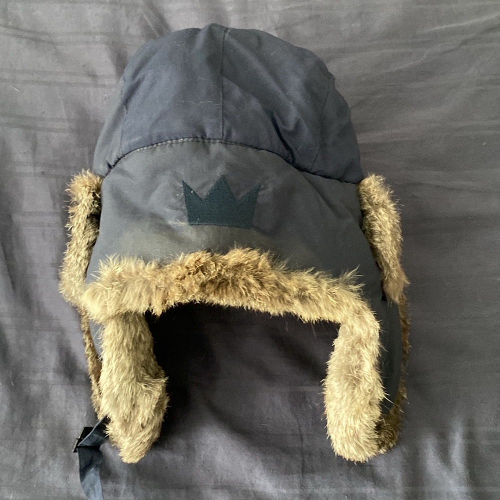 Blue Trapper Hat with Fur Trim - Picture 4 of 9